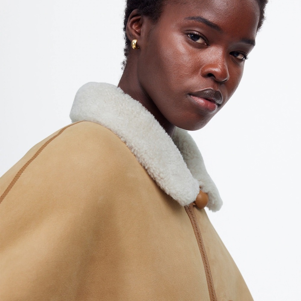 Madewell Suede Oversized Long Jacket (Shearling Coat) Size M NWD $950 NT638 - Picture 6 of 16